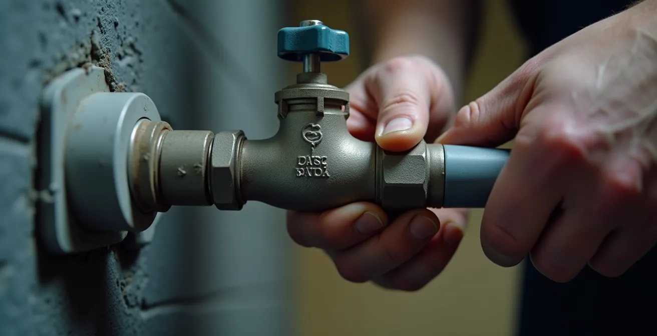 Installation professionnelle d'un clapet antiretour dans un sous-sol résidentiel